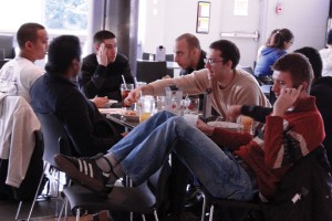 Students drink juice and pop with their meals at LiX, which is without a liquor licence. Photo by Jennifer Conley