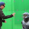 PHOTO COURTESY OF NICOLE ROZEMA // Director Jared Pelletier giving tips to actor Jake Commons during filming of Halo: Faith.  The film is based on the Halo video game.