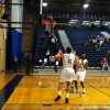 PHOTO BY KEATON ROBBINS // Hawks guard Mark Perrin dunks the ball against the St. Clair Saints on Nov.27.. Humber won both its games on the weekend beating the Lambton Lions 83 to 65, and the St. Clair Saints 74 to 51.