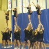 PHOTO BY: COURTESY OF ATHLETICS  // Humber Varsity cheerleading team practicing at Jam Fest