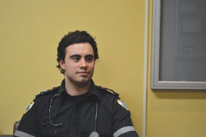 Humber paramedic student Gabriel Maltese plans to pen an essay. Photo by Cristina Pietrantonio