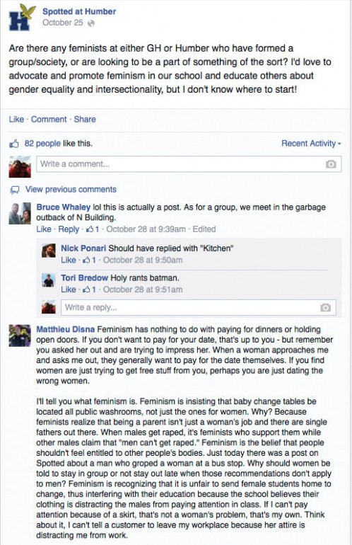Screen shot of students explaining their views on feminism.