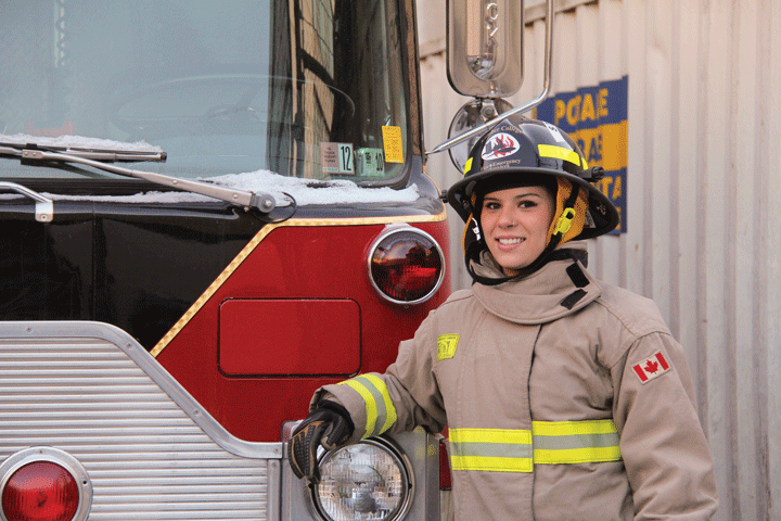 Mikheyla Lue-Kim is one of only three female students in this year's Fire and Emergency Services diploma at Humber. She says in her program, "we treat everyone as equals." (Photo by Katie Pedersen)